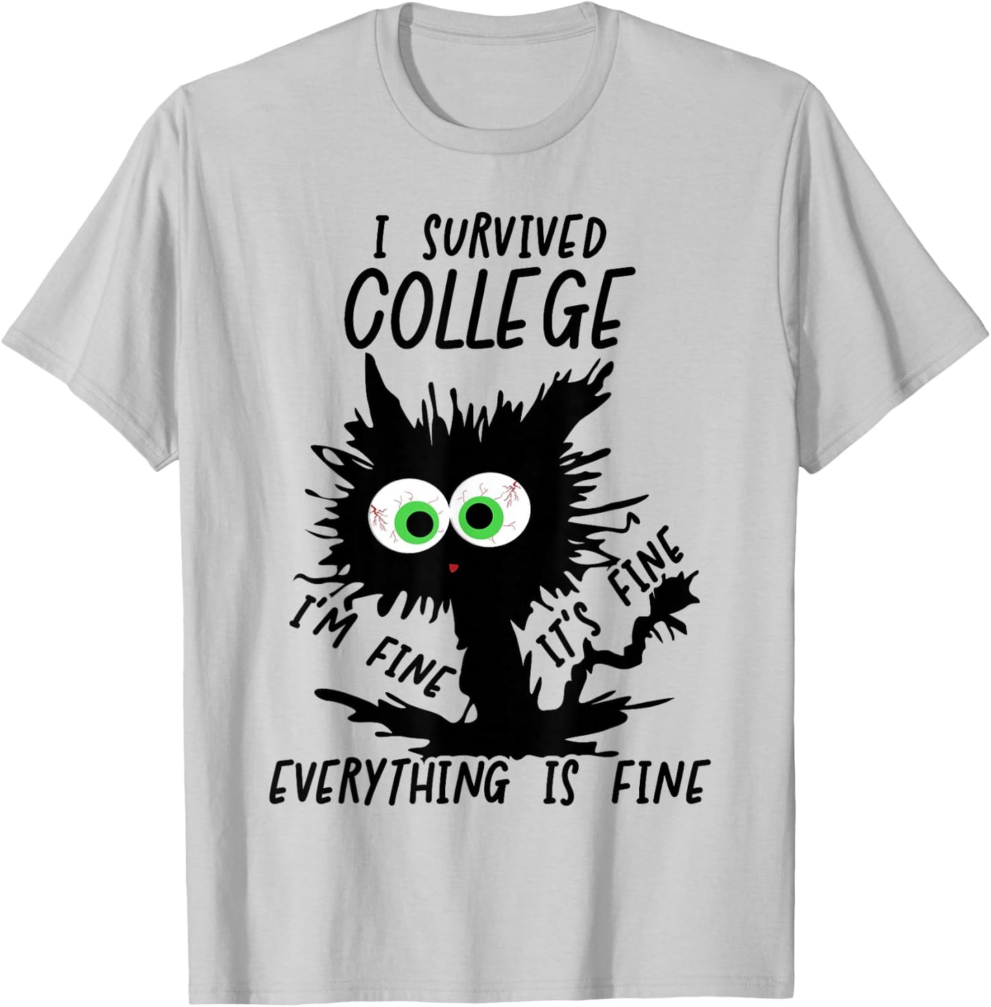 Funny College Grad 2026 I Survived College T-Shirt - T-Shirt | Ash