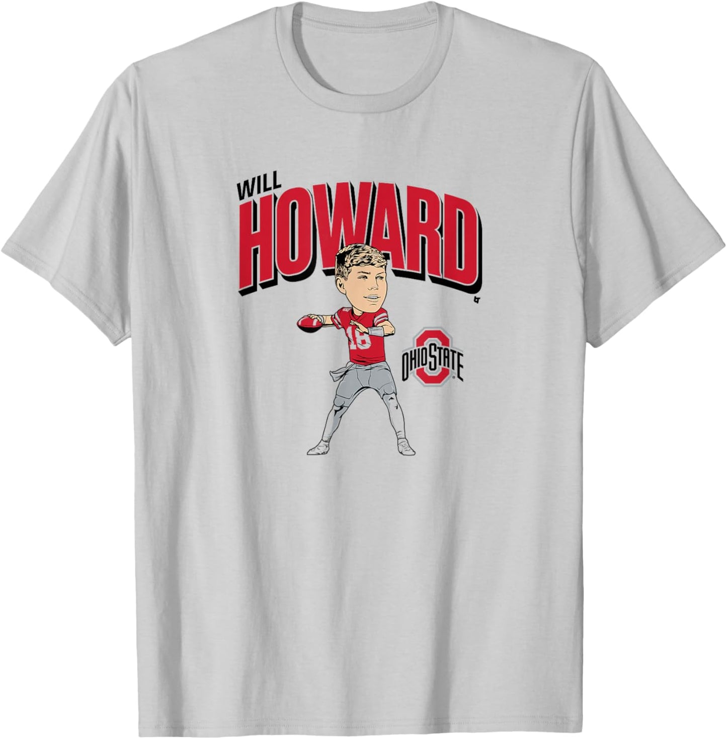 Ohio State Football: Will Howard Caricature T-Shirt - T-Shirt | Ash
