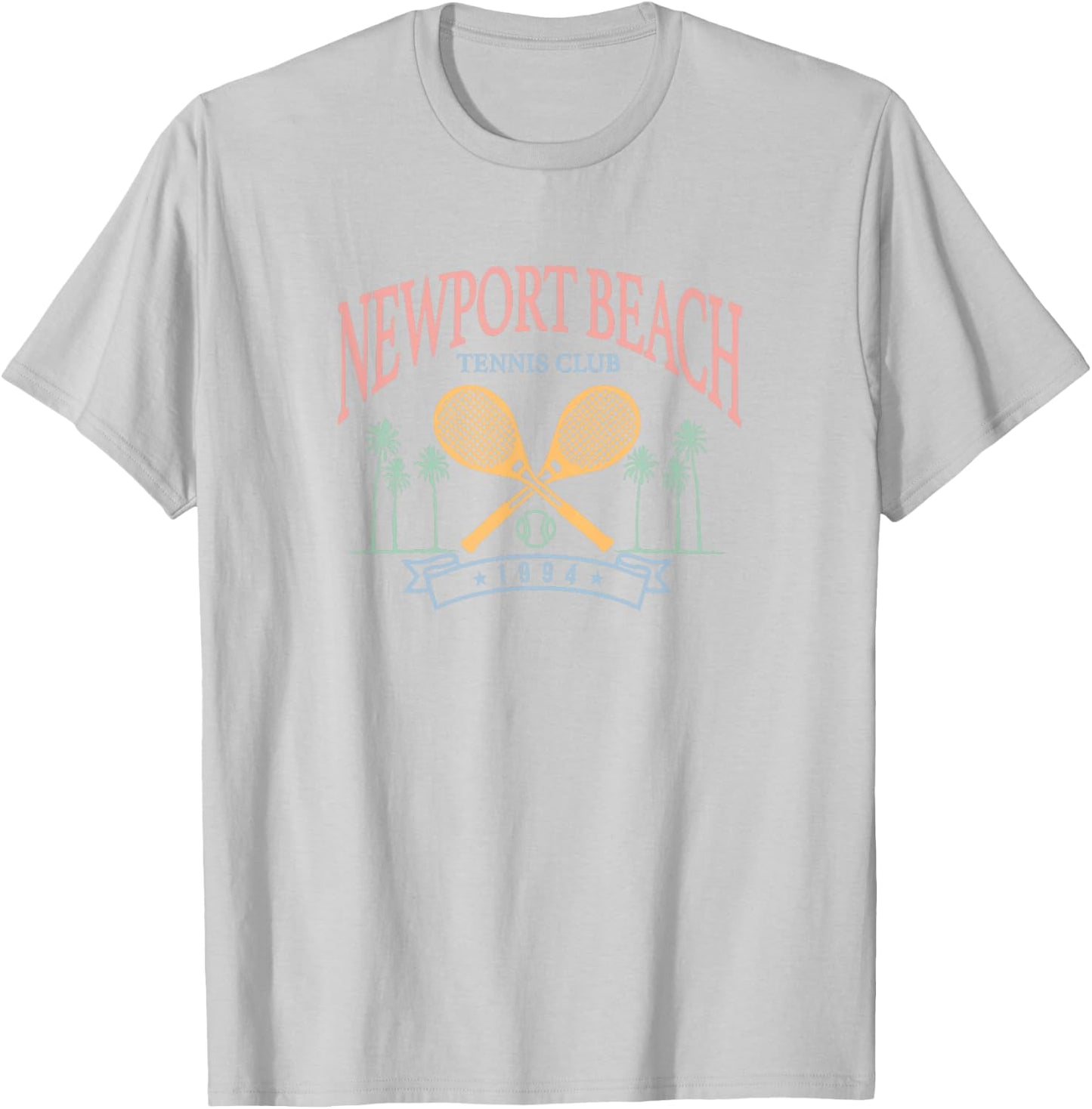 Newport Beach Tennis Club Crossed Racquets T-Shirt - T-Shirt | Ash