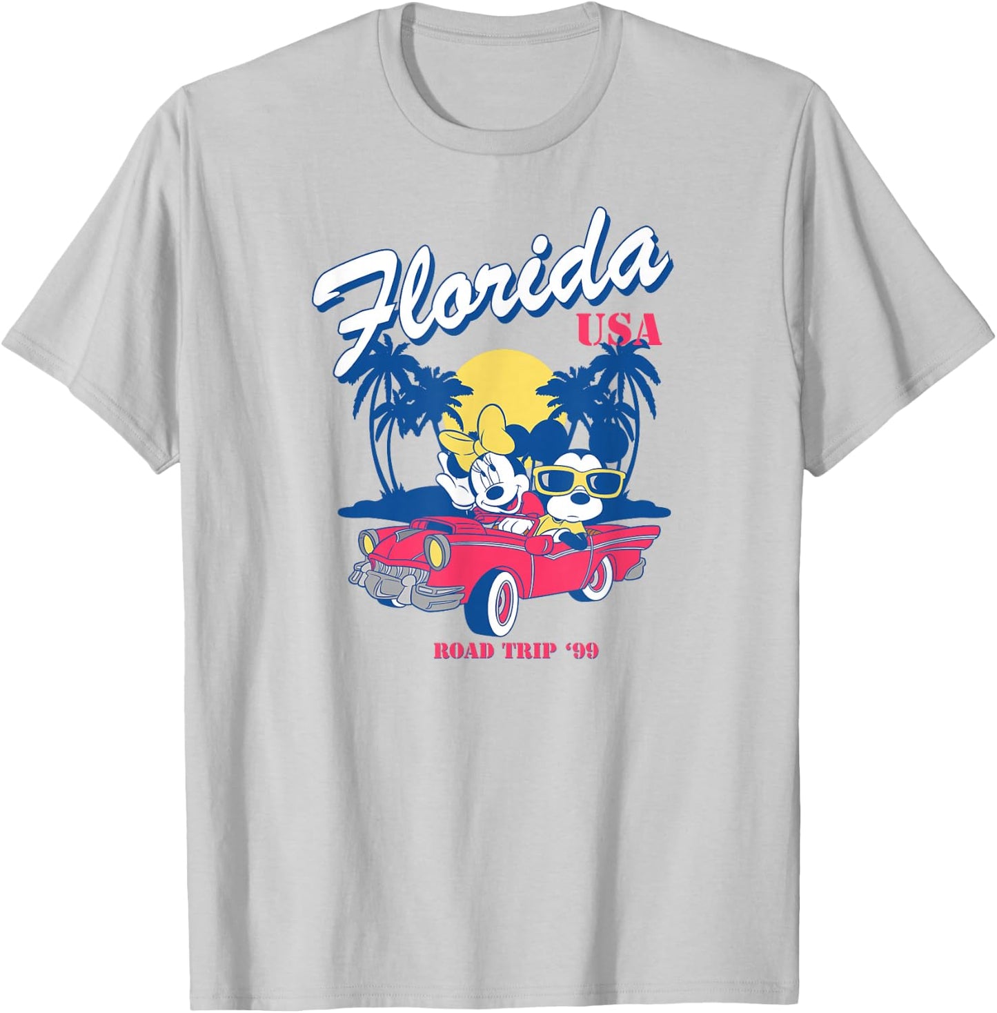 Disney Mickey And Friends Road Trip To Florida USA Vintage T-Shirt - T-Shirt | Ash