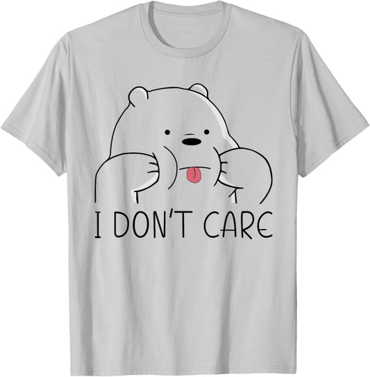 I Don't Care Bear Women Men Children Funny Bear T-Shirt - T-Shirt | Ash