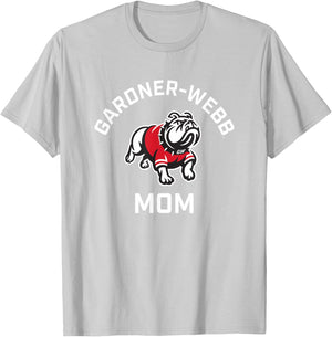 Gardner-Webb University GWU Bulldogs Arched Mom T-Shirt - T-Shirt | Ash