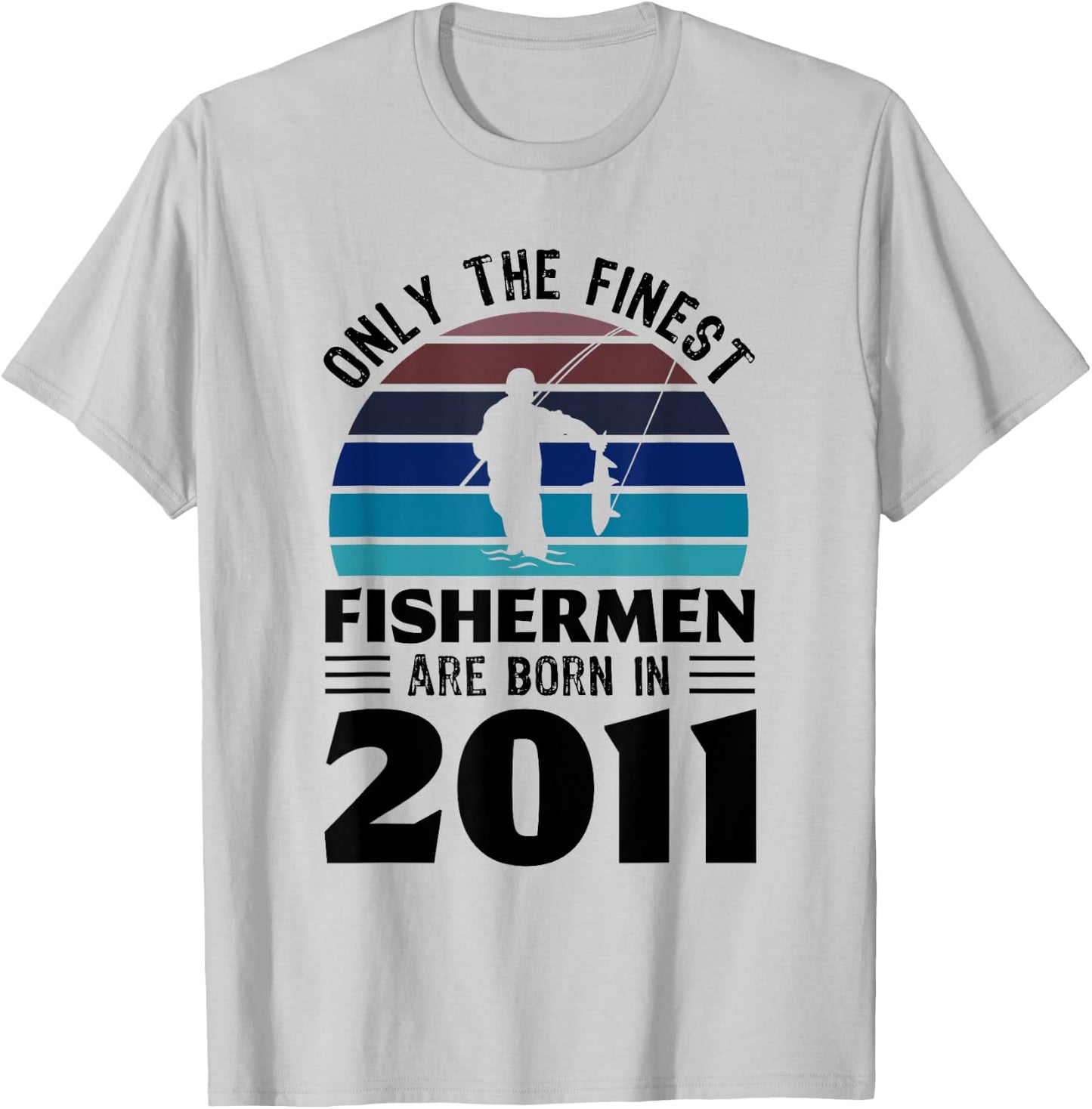 Fishermen born in 2011 10th Birthday Fishing Gifts T-Shirt - T-Shirt | Ash