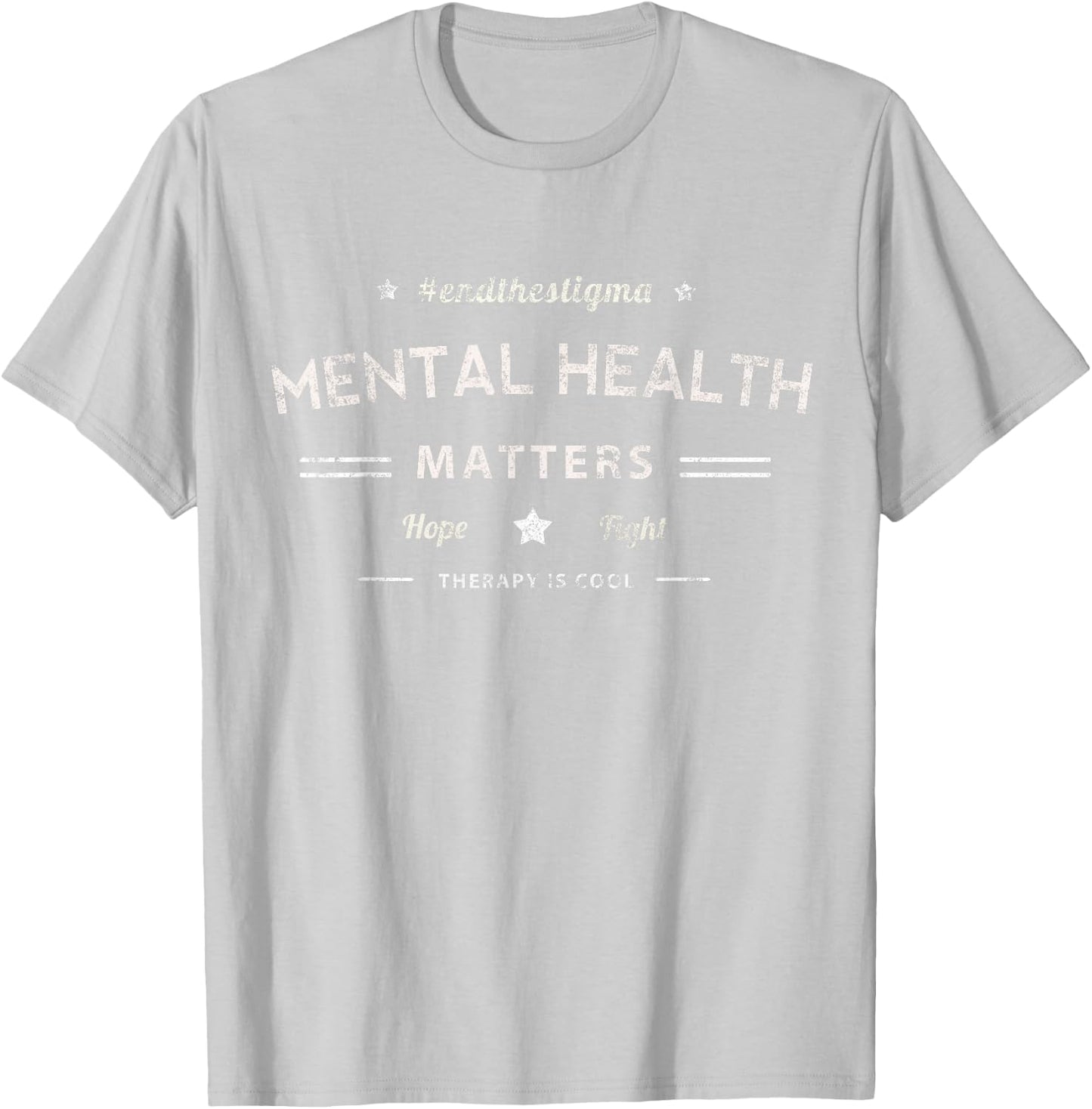 Vintage MENTAL HEALTH MATTERS Hope & Fight Therapy Cool Yoga T-Shirt - T-Shirt | Ash