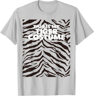 Tiger Simple Halloween This is My Tiger Costume Animal Print T-Shirt - T-Shirt | Ash