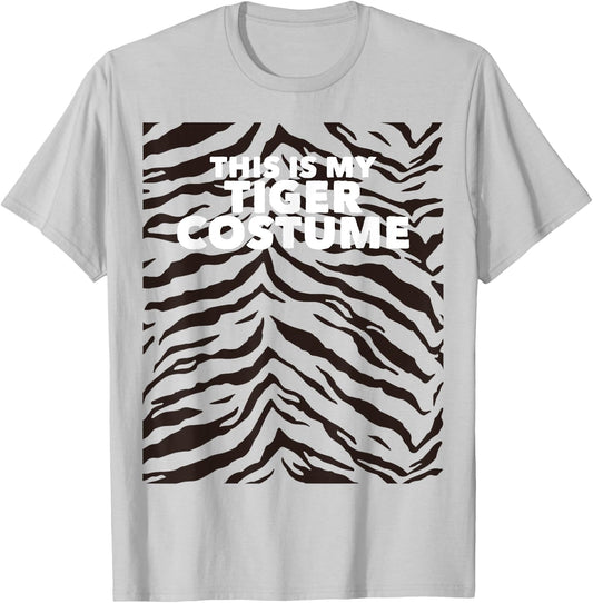 Tiger Simple Halloween This is My Tiger Costume Animal Print T-Shirt - T-Shirt | Ash