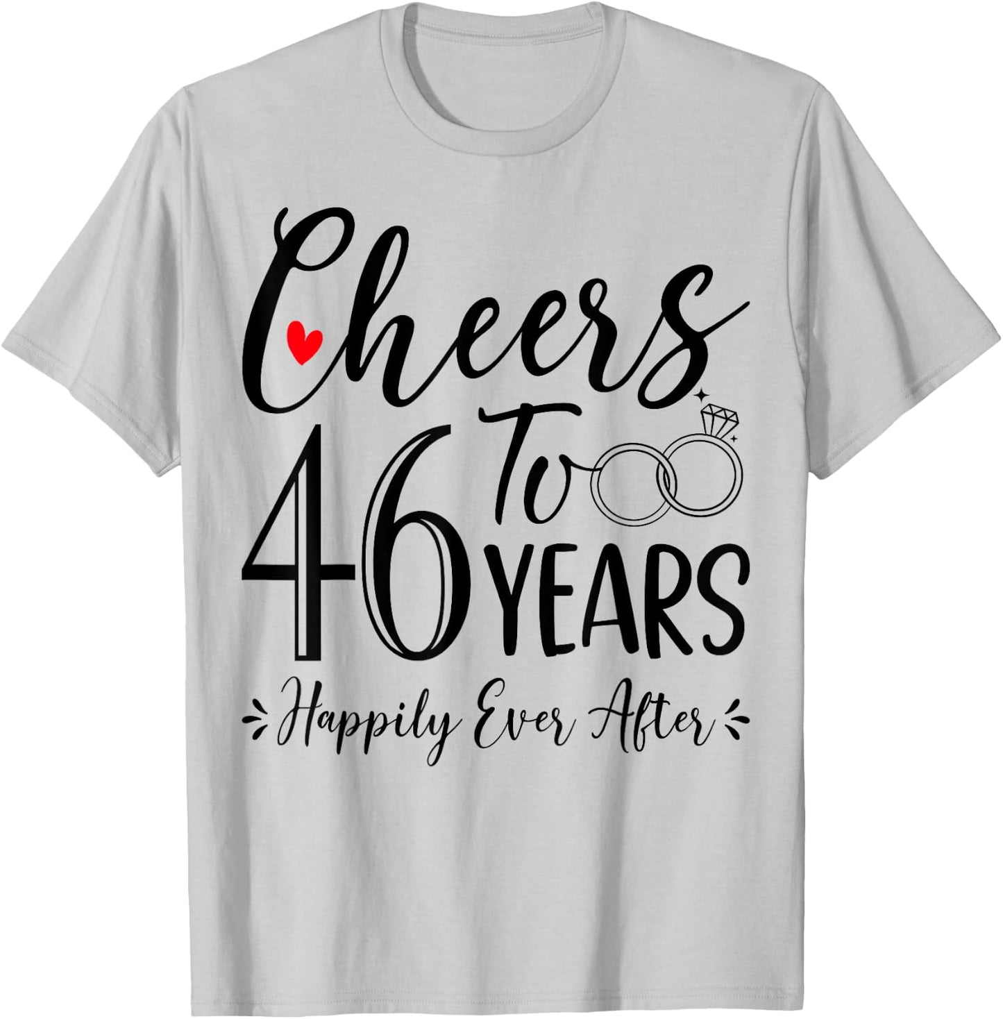 Cheers To 46 Years - 46th Wedding Anniversary Husband Wife T-Shirt - T-Shirt | Ash