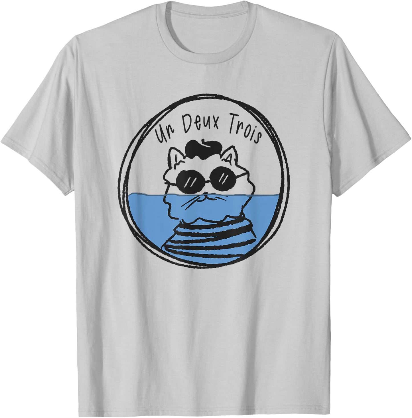 Un Deux Trois Cat Sank Men Women Girls Kids T-Shirt - T-Shirt | Ash