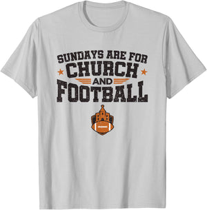 Football Fan Sundays Are For Church And Football T-Shirt - T-Shirt | Ash