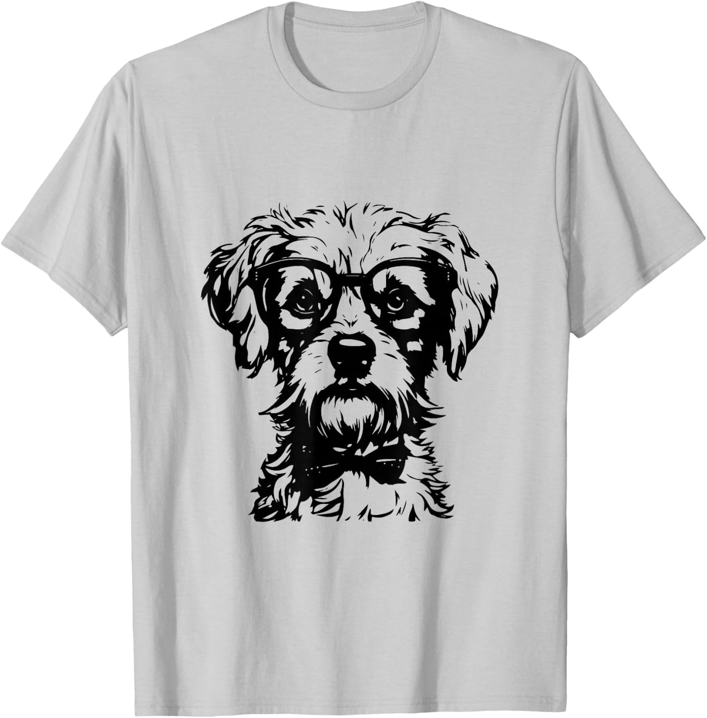 Funny Goldendoodle Havanese Dog With Glasses Graphic T-Shirt - T-Shirt | Ash