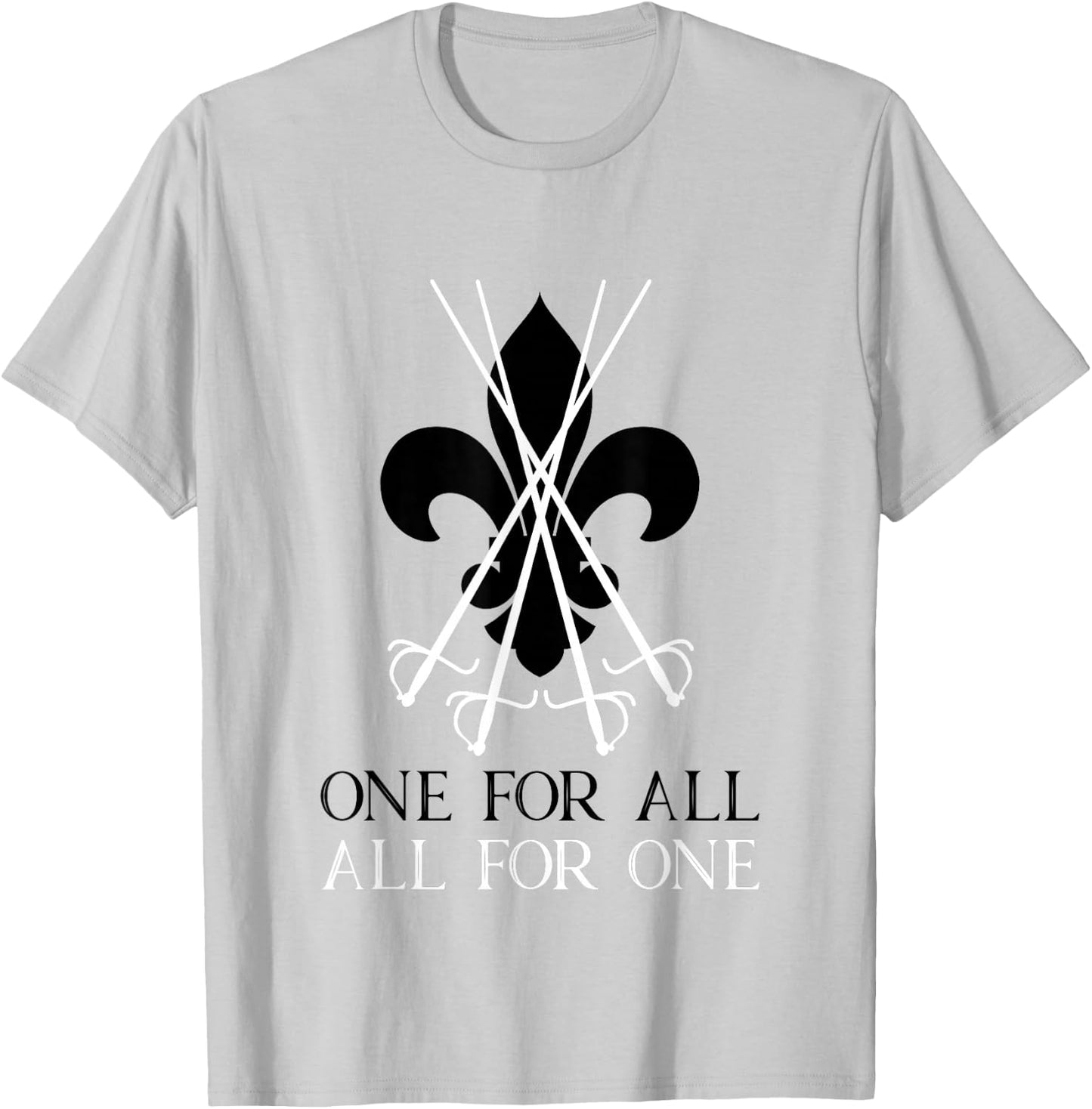One for All, All for One The Three Musketeers Fleur-de-lis T-Shirt - T-Shirt | Ash