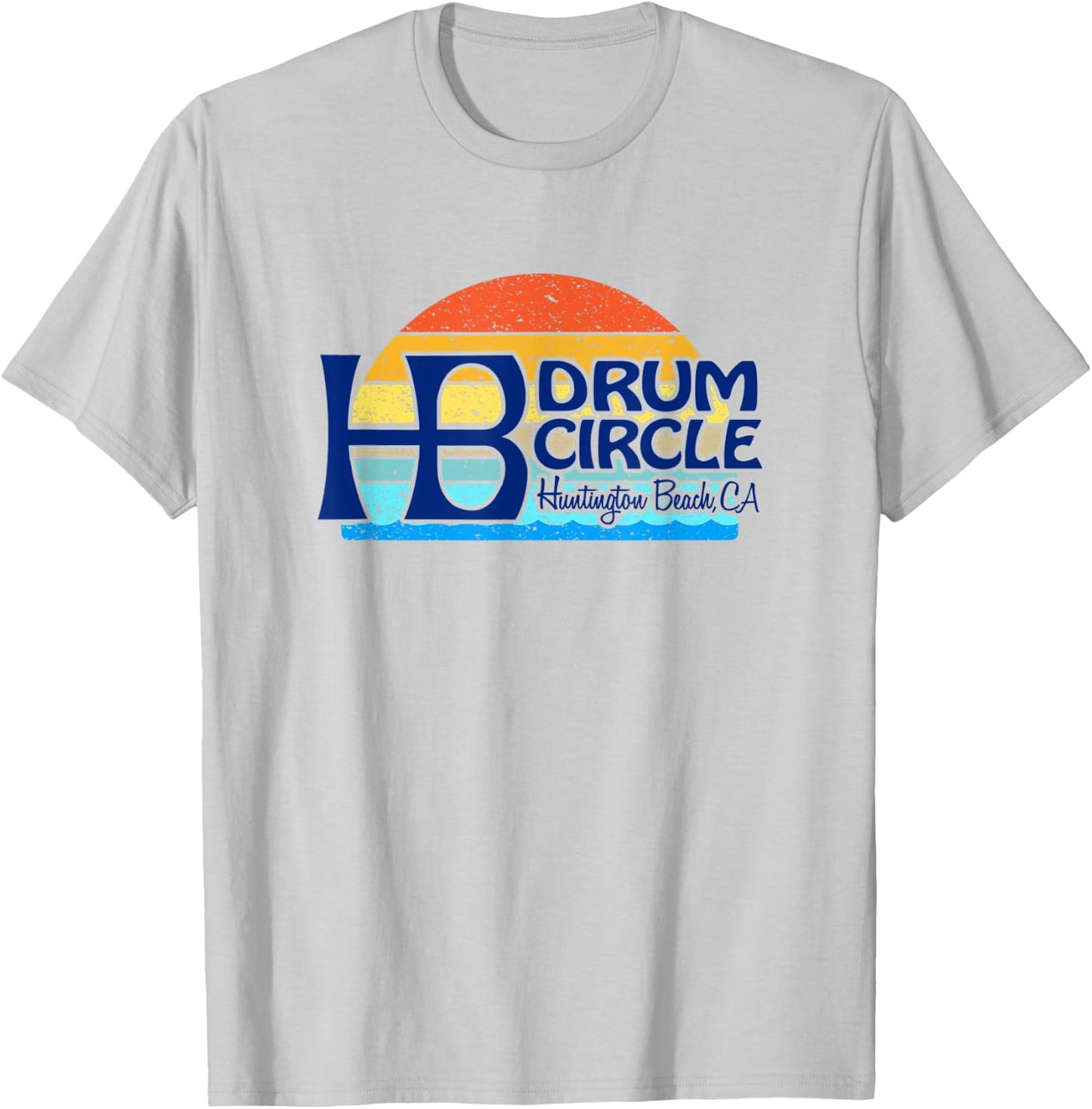 HB Drum Circle Huntington Beach, CA - sunset surf sand vibes T-Shirt - T-Shirt | Ash