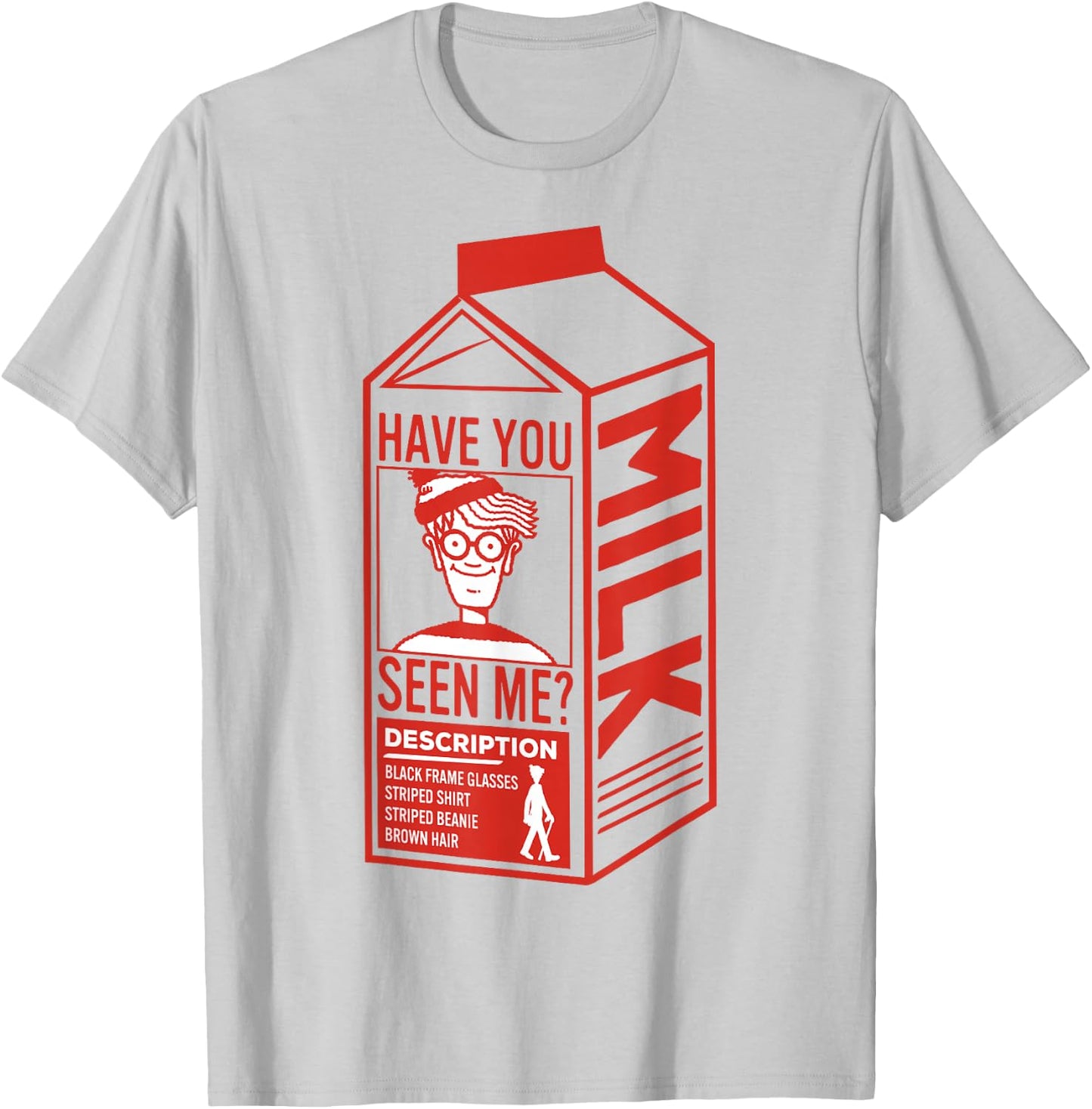 Where's Waldo? Milk Carton T-Shirt - T-Shirt | Ash