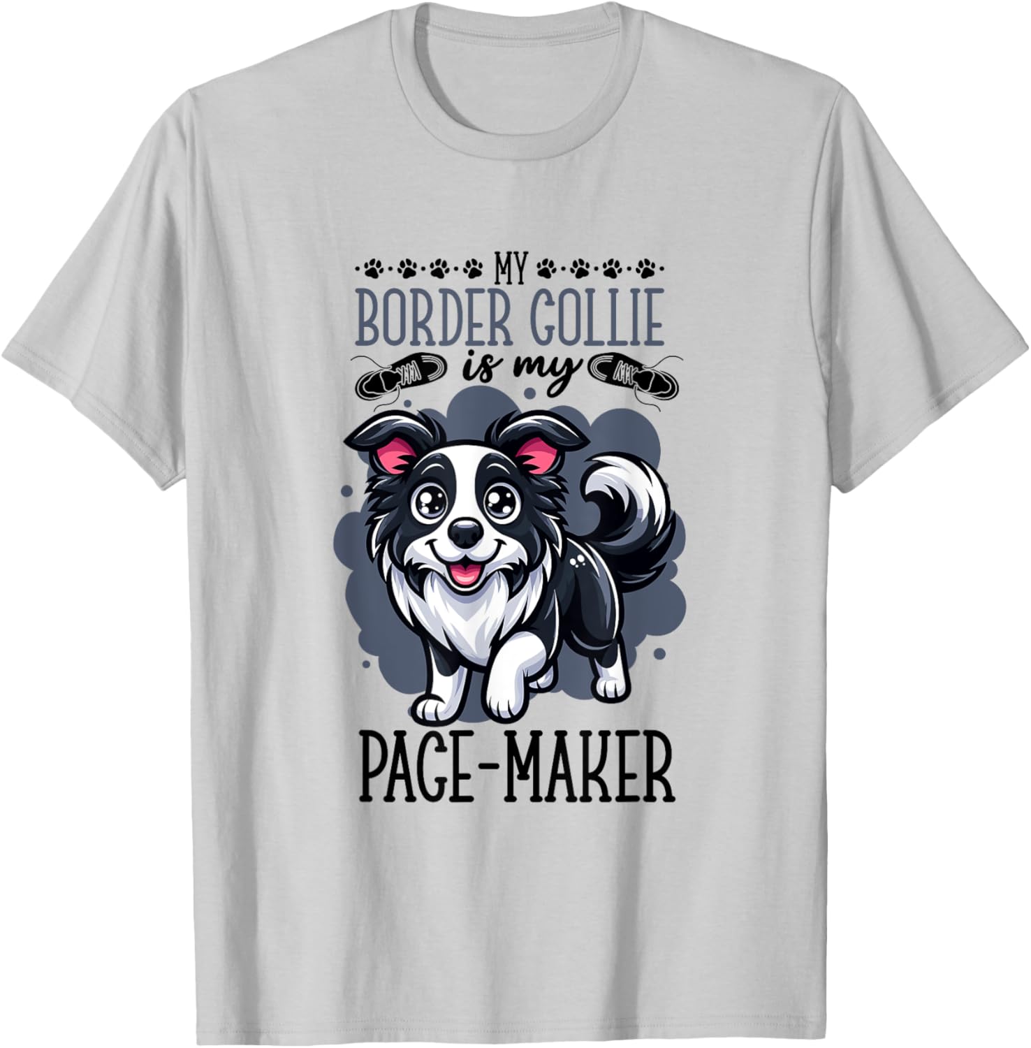 Running with Border Collie T-Shirt - T-Shirt | Ash