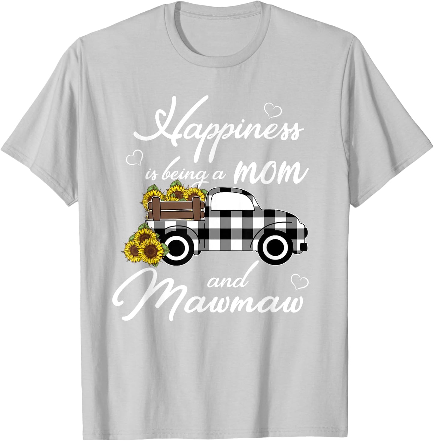 Sunflower Grandma Shirt Happiness is being a Mom and Mawmaw T-Shirt - T-Shirt | Ash