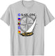 Sailing Racing Boat with Nautical Flags and Compass T-Shirt - T-Shirt | Ash