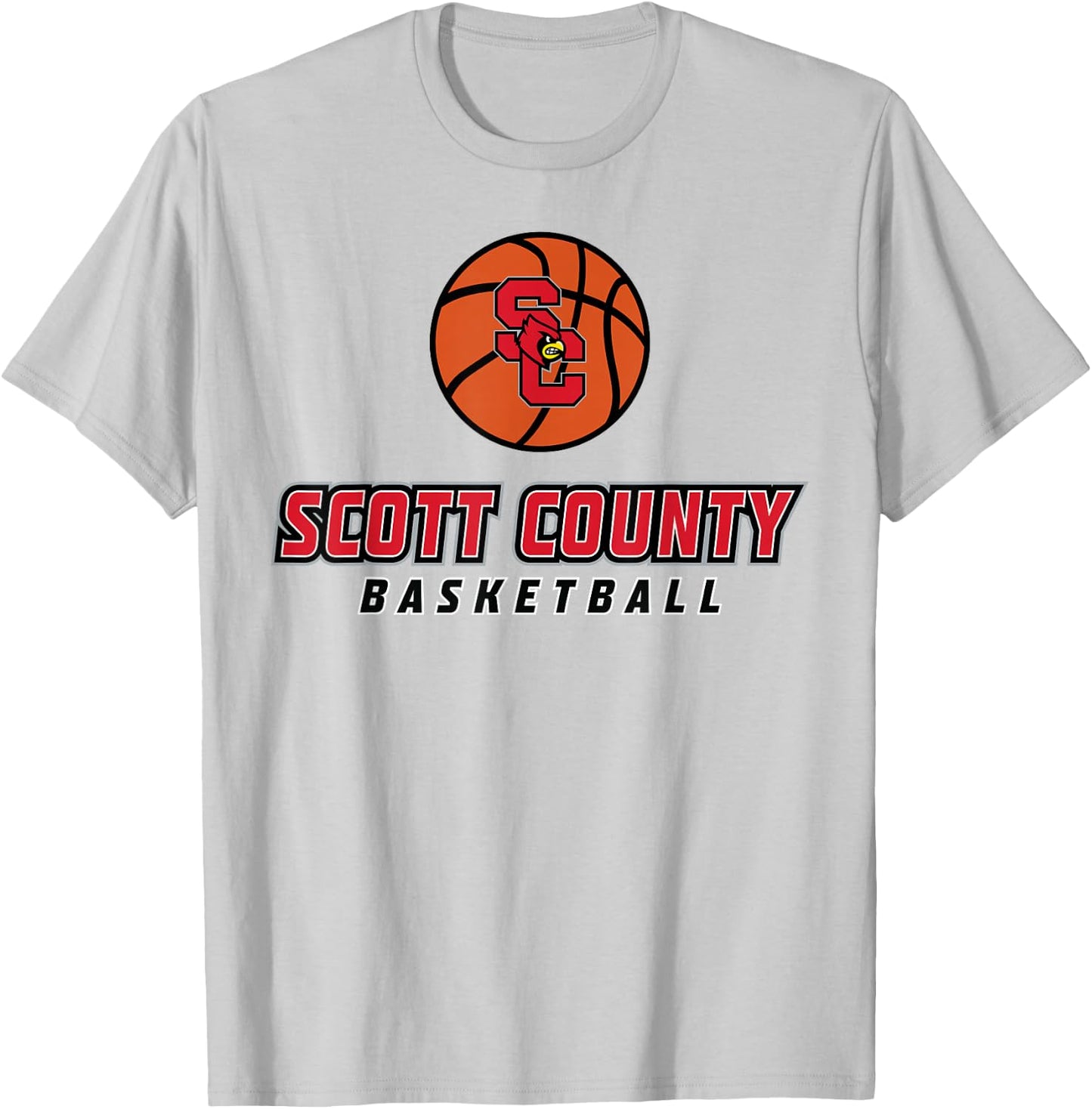 Scott County High School Cardinals Basketball T-Shirt - T-Shirt | Ash