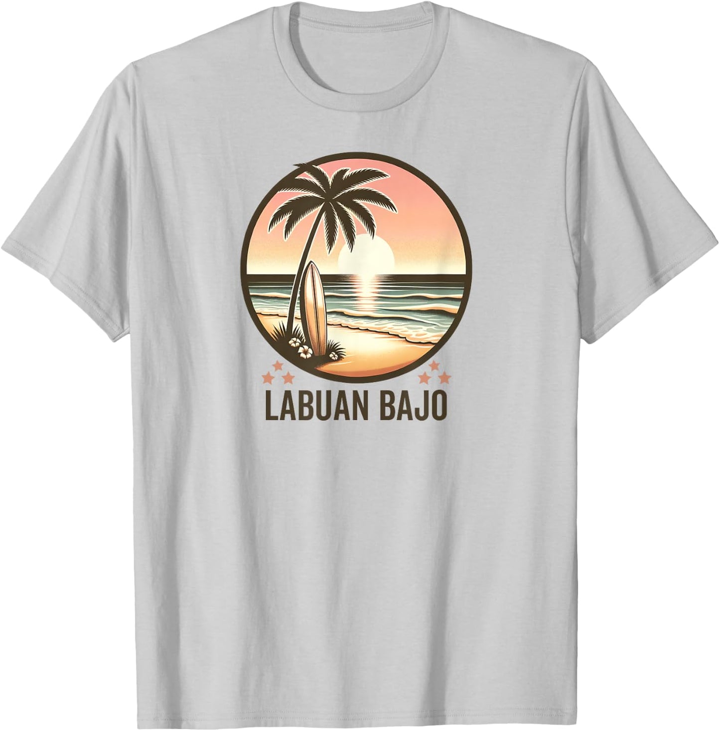 Labuan Bajo Palm Trees Surfing - Indonesia Beach Sunset Women Kids T-Shirt - T-Shirt | Ash