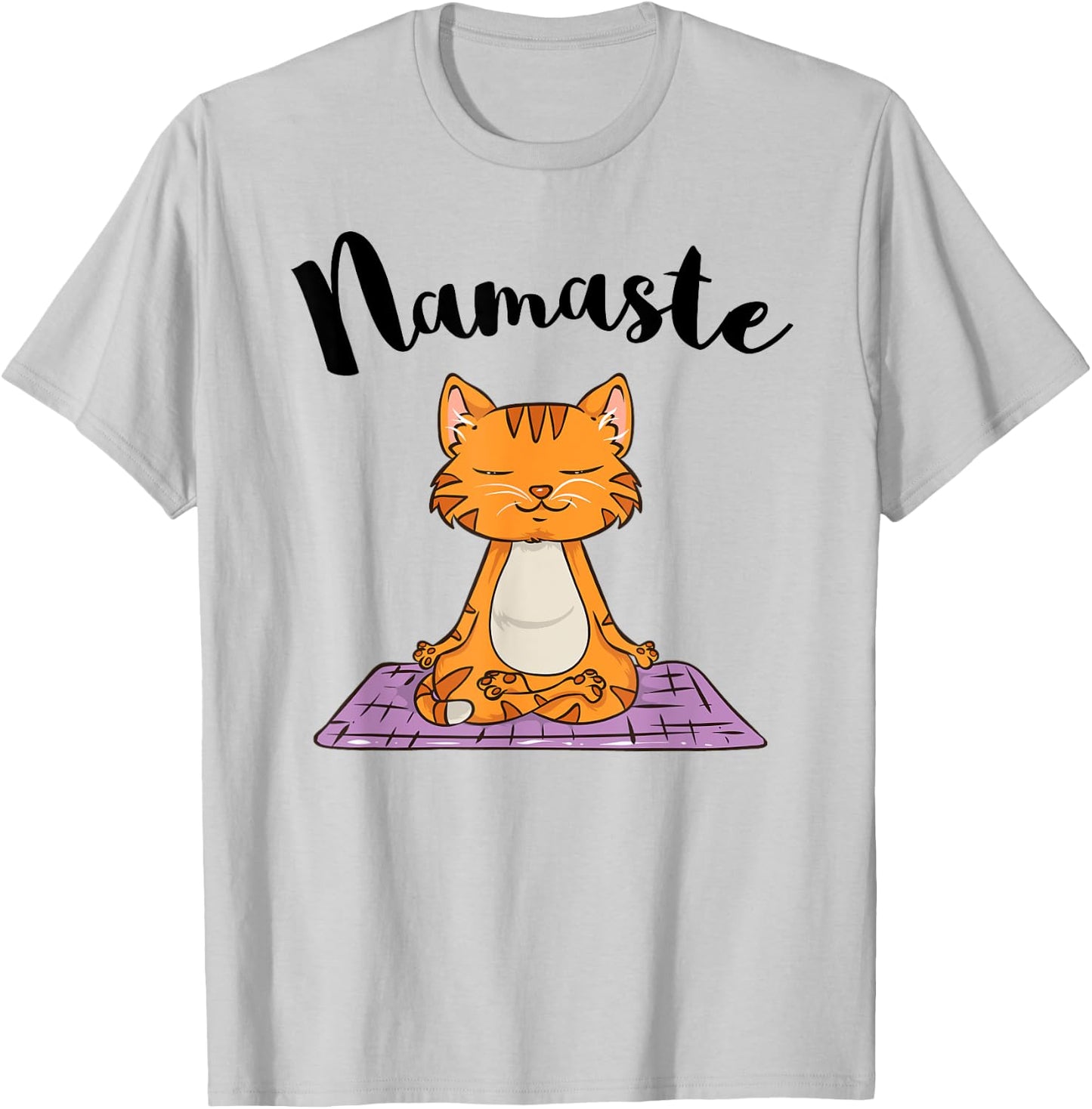 Cat Yoga Namaste Shirt Women Girls Kitten Yoga T-Shirt - T-Shirt | Ash