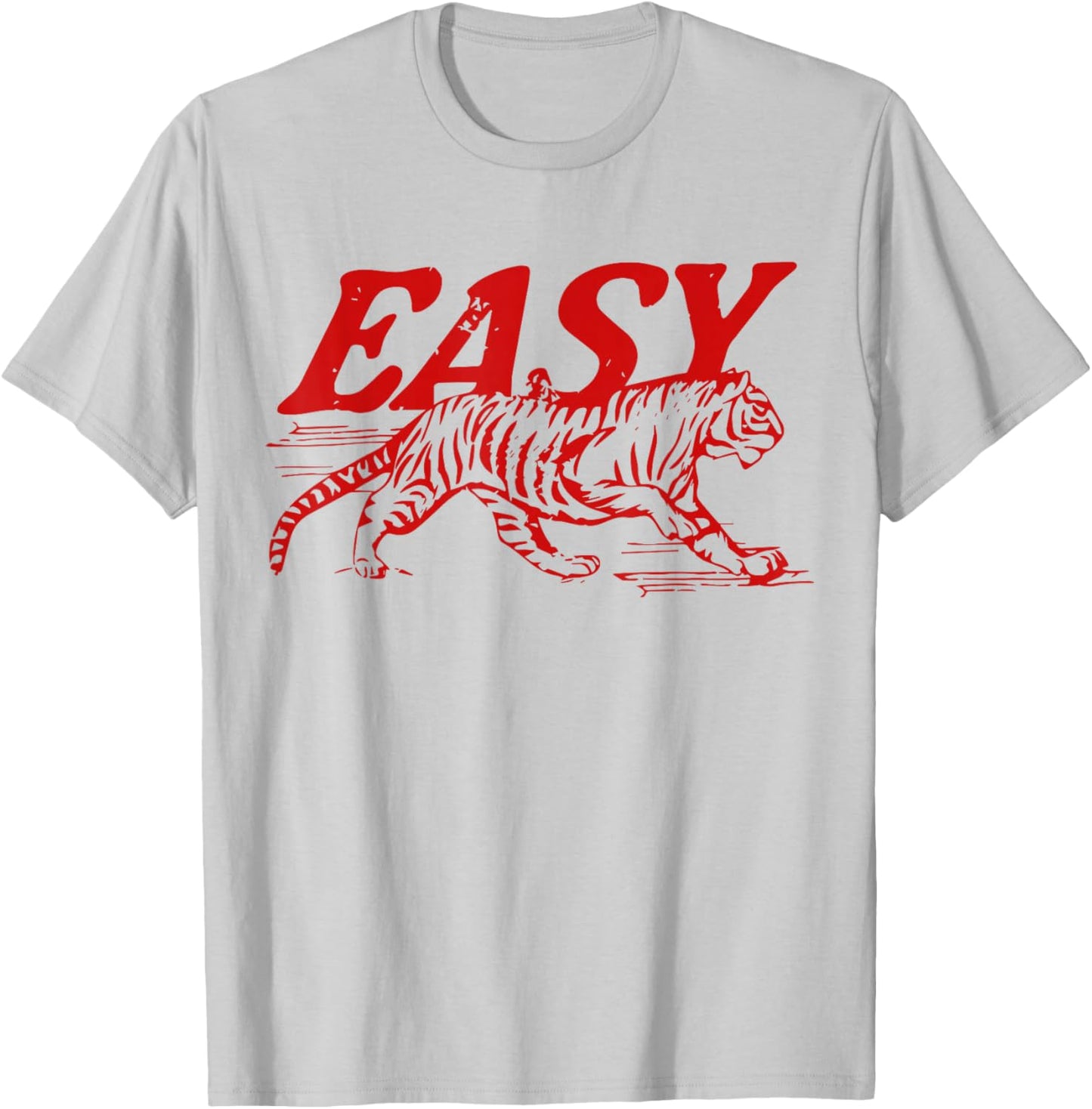 Easy Tiger Distressed Graphic Men Women T-Shirt - T-Shirt | Ash