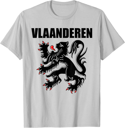 Flanders Belgium Flemish Lion Souvenir Vlaanderen Dutch T-Shirt - T-Shirt | Ash