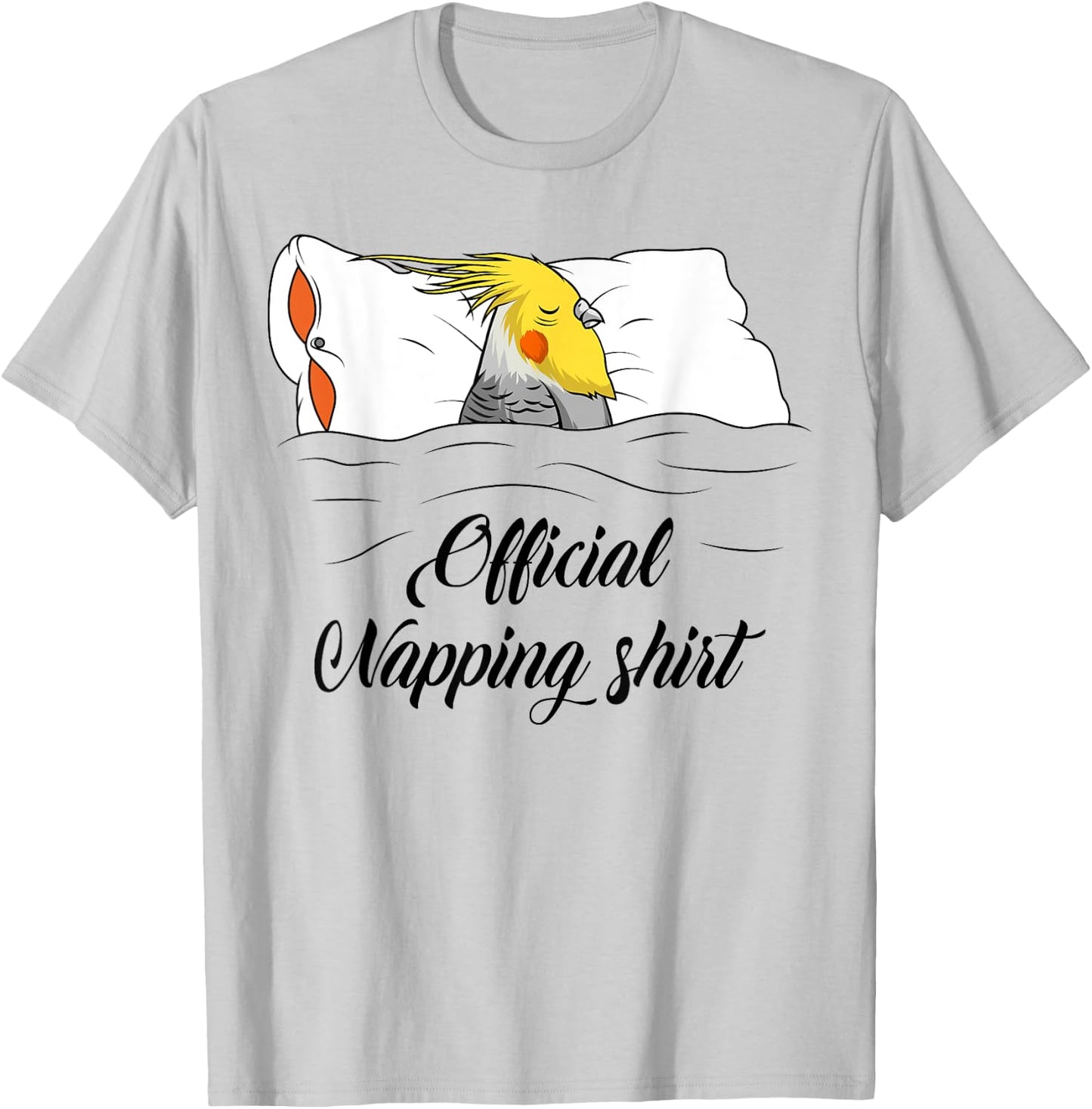 Sleeping Cockatiel Pyjamas Parrot Lover Official Napping T-Shirt - T-Shirt | Ash