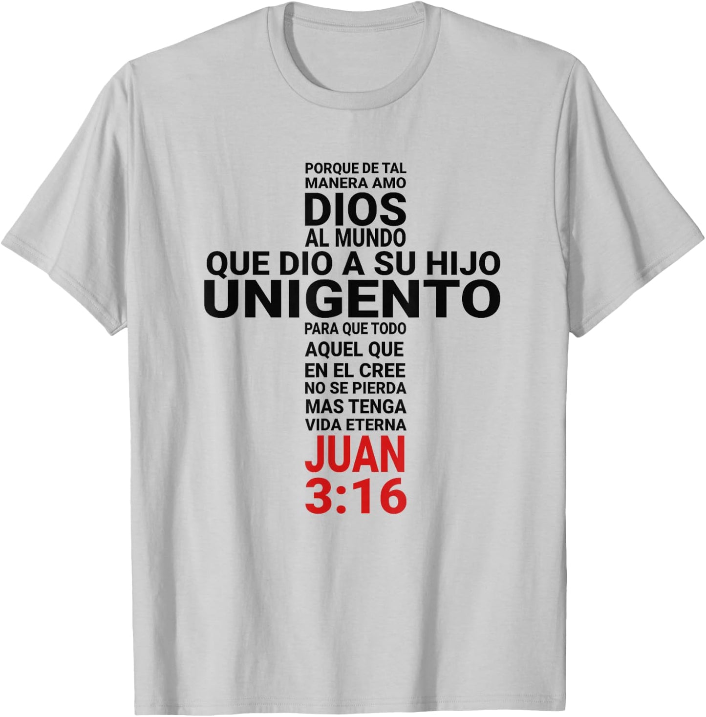 Playera Camisa Juan 3:16 John T-Shirt - T-Shirt | Ash