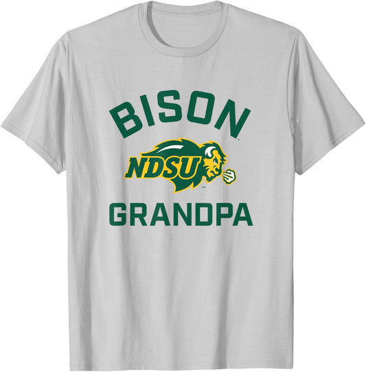North Dakota State University NDSU Bison Arched Grandpa T-Shirt - T-Shirt | Ash