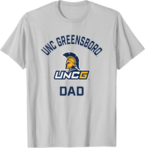 UNC Greensboro UNCG Spartans Arched Dad T-Shirt - T-Shirt | Ash