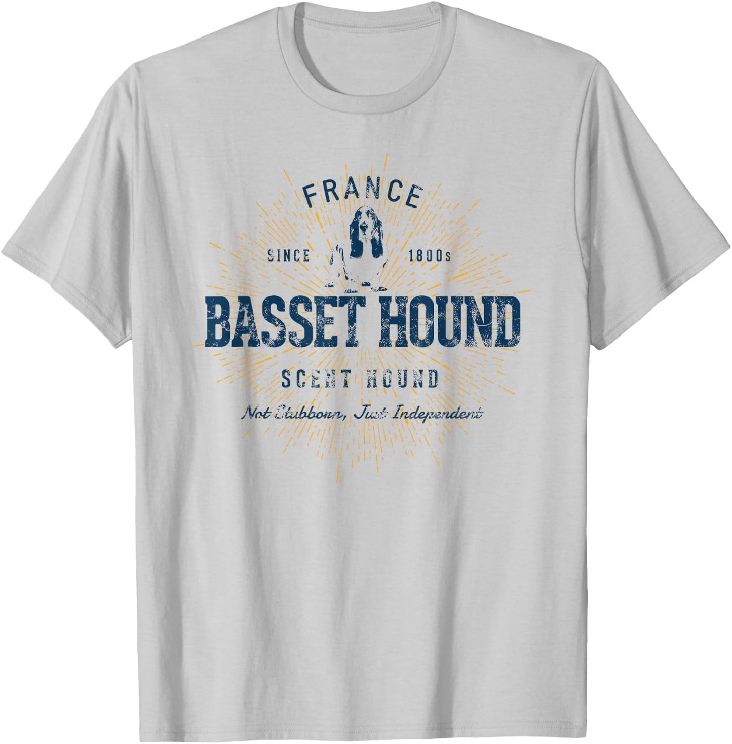Retro Vintage Basset Hound T-Shirt - T-Shirt | Ash