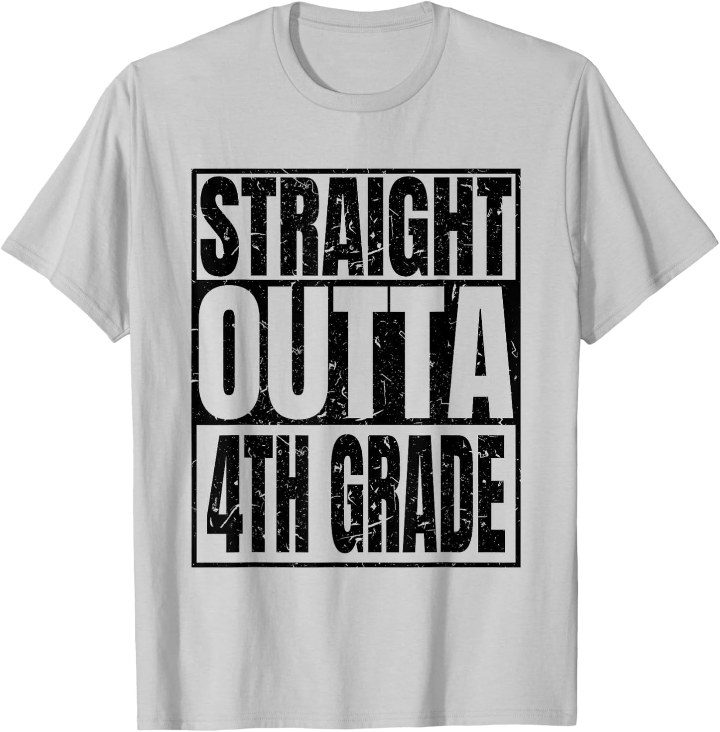 Straight Outta 4th Grade Graduation 2025 Degree Class Gifts T-Shirt - T-Shirt | Ash