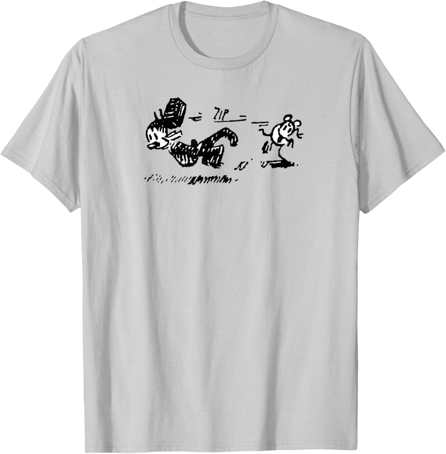 Hooplada Ignatz Mouse , Grey, Small, Classic Fit, , Short Sleeve, Polyester, -Adults T-Shirt - T-Shirt | Ash