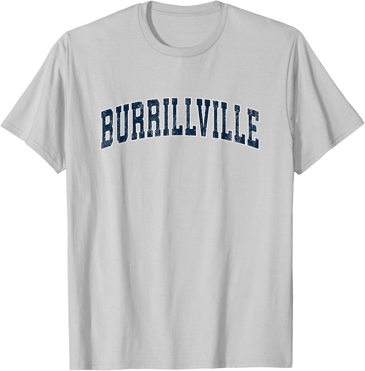 Burrillville Rhode Island RI Vintage Sports Design Navy Desi T-Shirt - T-Shirt | Ash