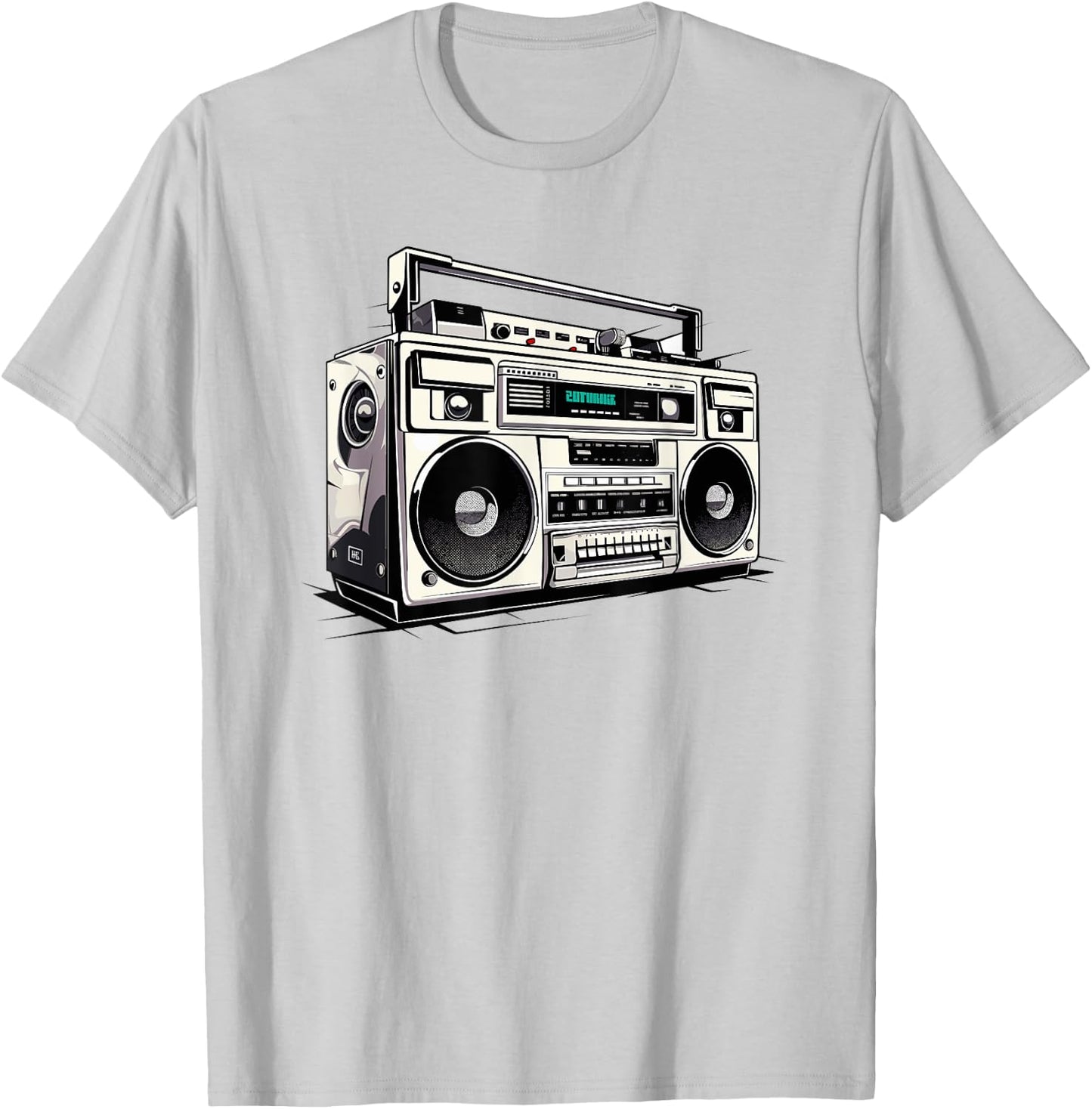 Ghetto Blaster Hip Hop 80's 90's Street Gangster Rap Lover T-Shirt - T-Shirt | Ash