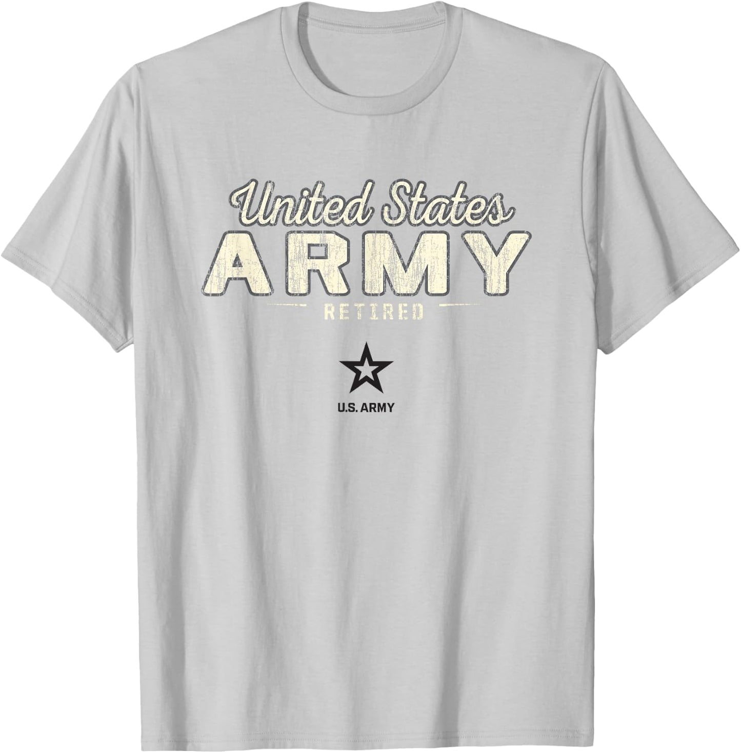 United States Army Military Retired Vintage Gray T-Shirt - T-Shirt | Ash