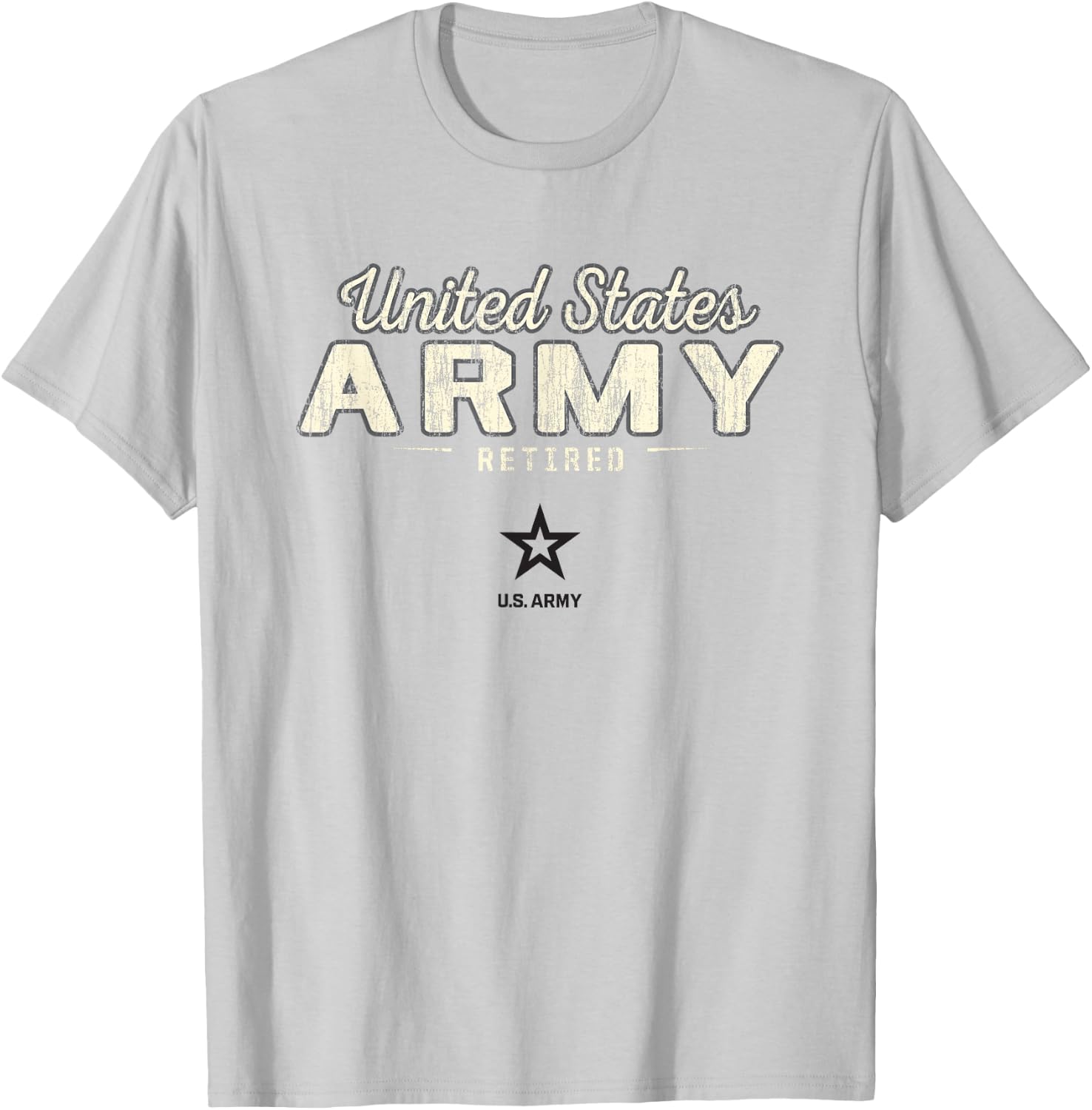 United States Army Military Retired Vintage Gray T-Shirt - T-Shirt | Ash