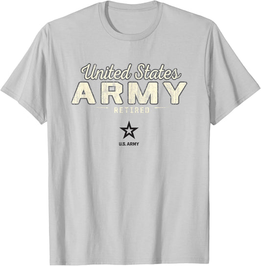 United States Army Military Retired Vintage Gray T-Shirt - T-Shirt | Ash