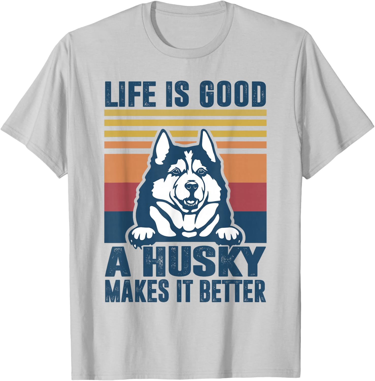 Siberian Husky Gifts Men Husky Dog Dad Dog Mom T-Shirt - T-Shirt | Ash