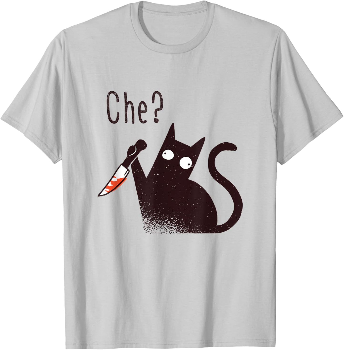 Funny Italian Language Evil Cat With A Knife Women Kids T-Shirt - T-Shirt | Ash