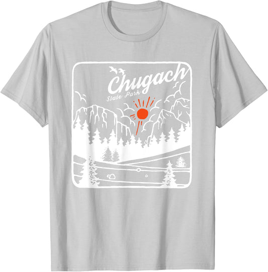 Chugach State Park Alaska Modern Cool AK T-Shirt - T-Shirt | Ash