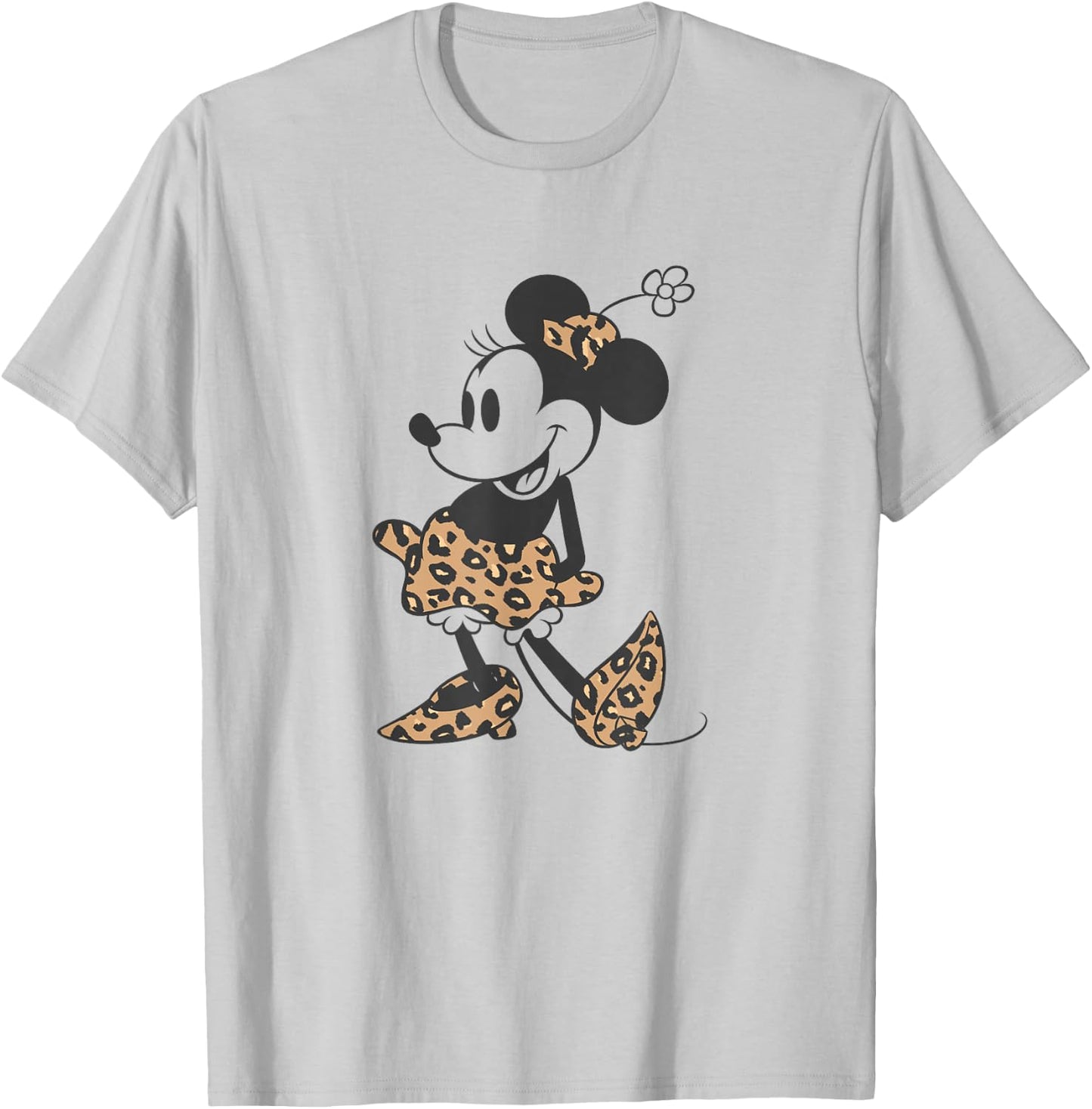 Disney Minnie Mouse Cheetah Print Outfit Small T-Shirt - T-Shirt | Ash