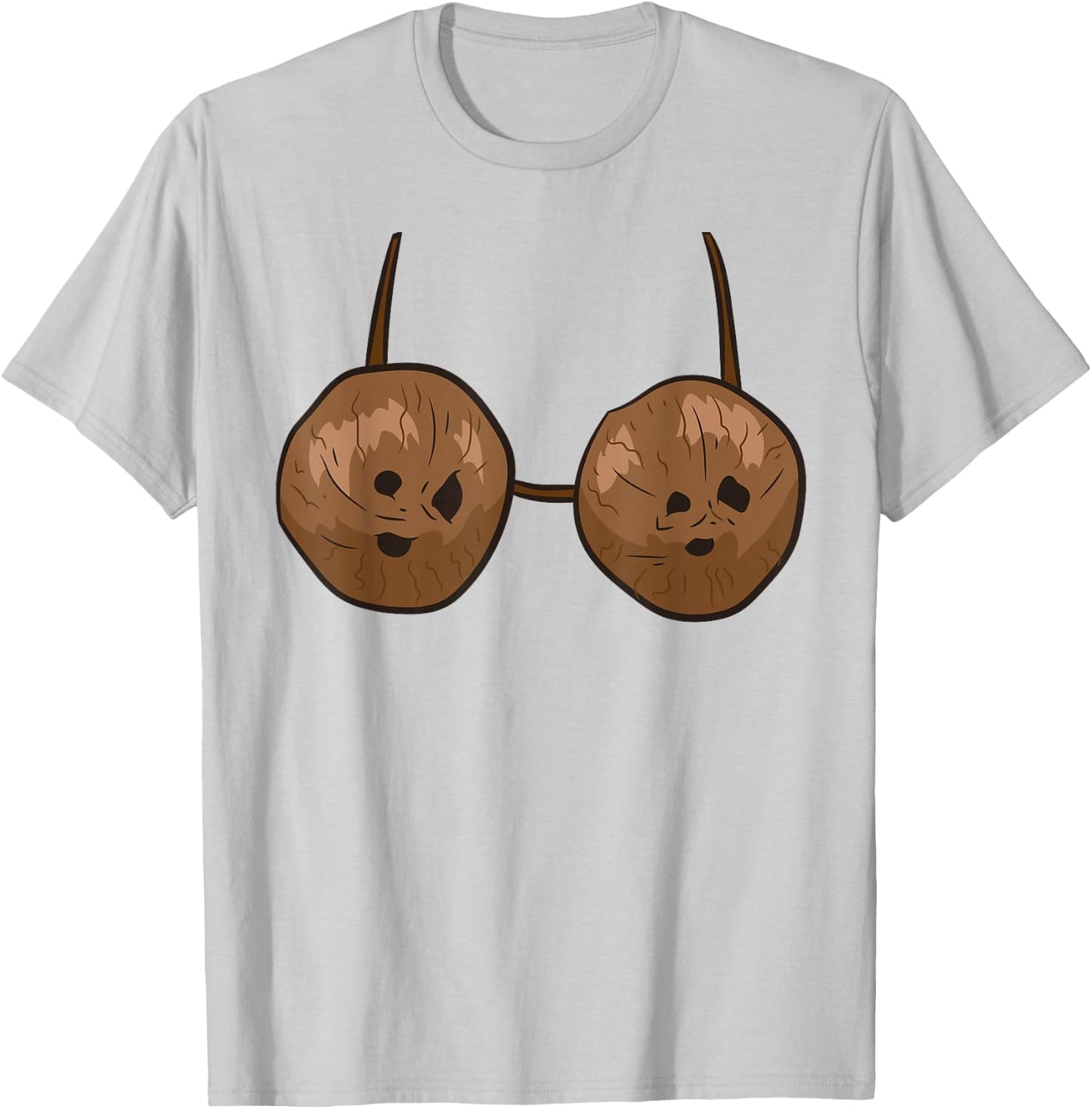 Funny Coconut Summer Coconuts Bra Funny Halloween Costume Women T-Shirt - T-Shirt | Ash