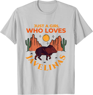 Just A Girl Who Loves Javelinas Desert Animal Lover T-Shirt - T-Shirt | Ash