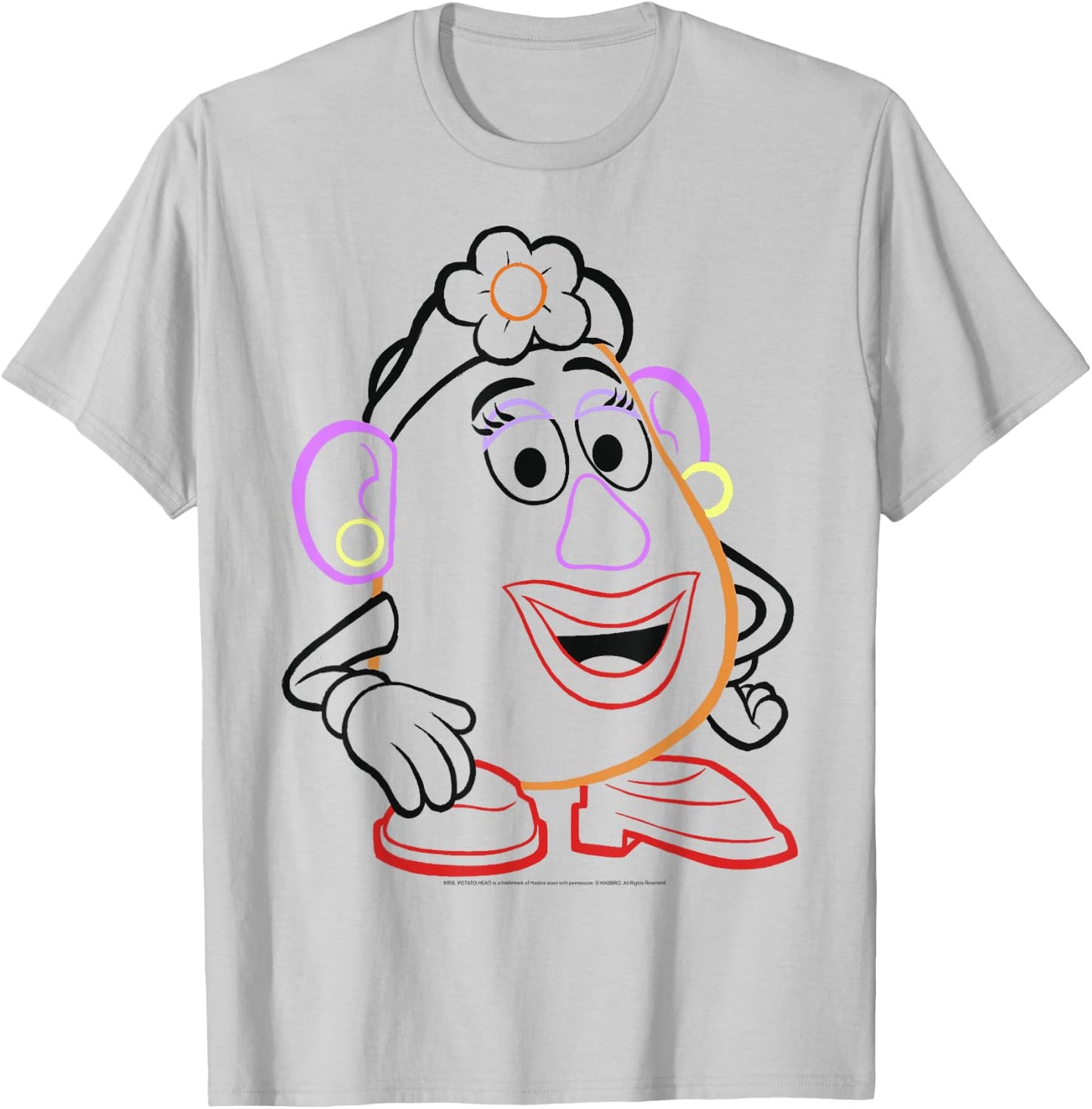 Disney Pixar Toy Story Mrs. Potato Head Line Art T-Shirt - T-Shirt | Ash