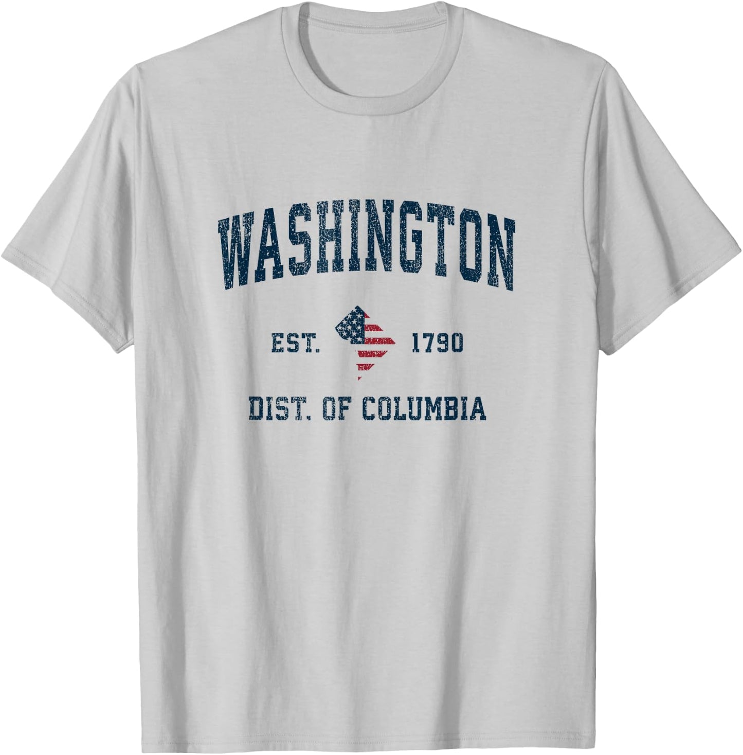 Washington DC Vintage American Flag USA Sports Design T-Shirt - T-Shirt | Ash