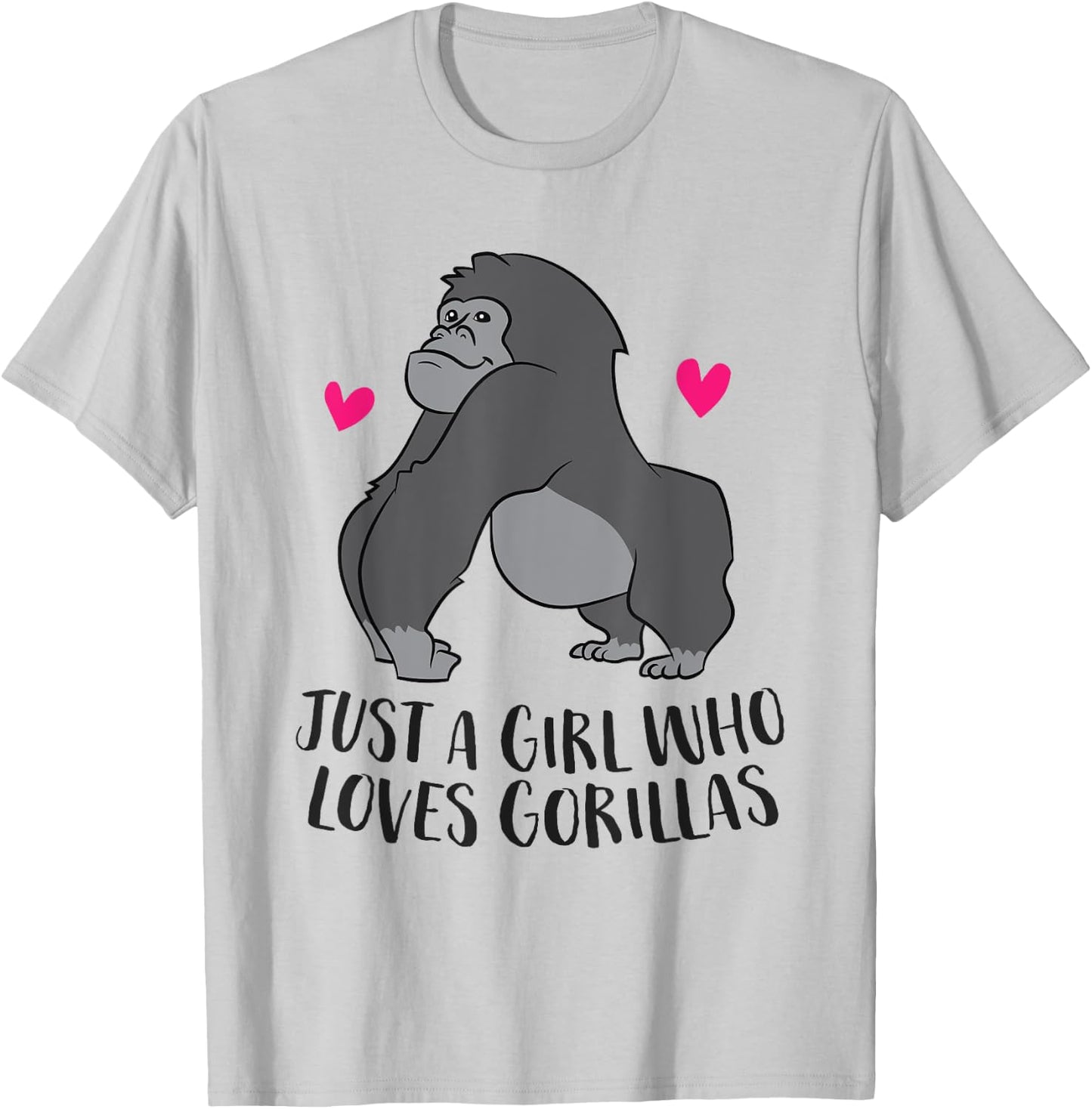 Just a Girl Who Loves Gorillas Cute Gorilla Girl T-Shirt - T-Shirt | Ash