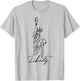 Statue of Liberty Hand Drawn One Line New Art Drawing York T-Shirt - T-Shirt | Ash
