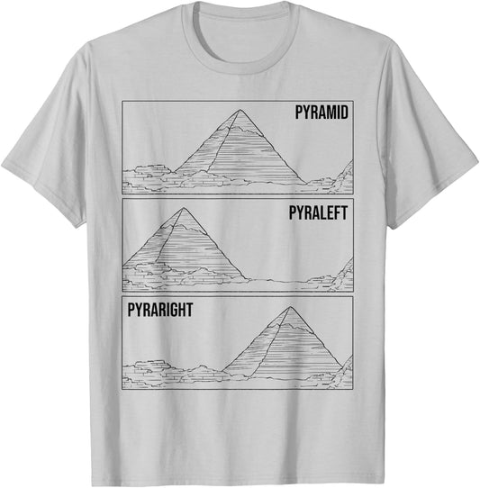 Pyramid Meme Funny Ancient Egypt Pyramids Egyptian Gift T-Shirt - T-Shirt | Ash