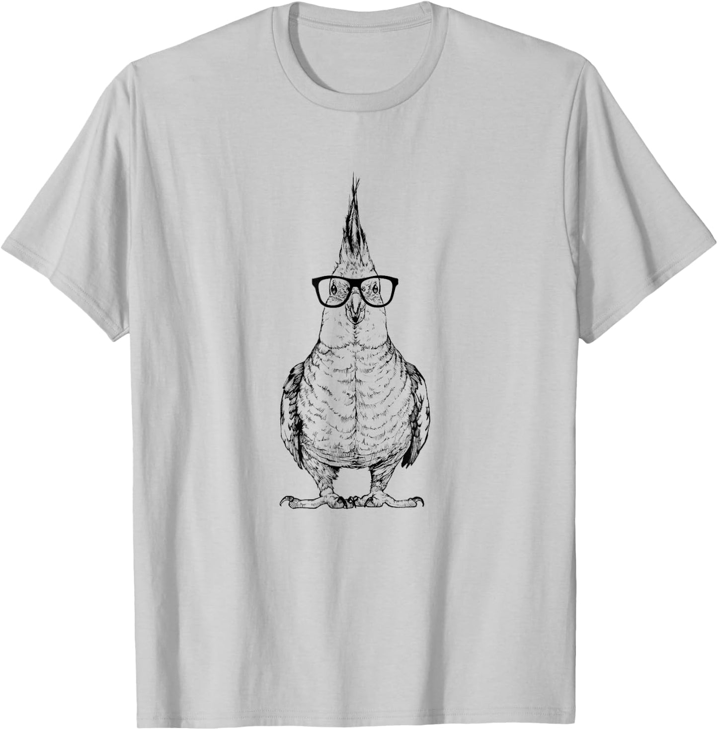 The Pawster Cockatiel Nerdy Glasses Cockatoo Bird T-Shirt - T-Shirt | Ash