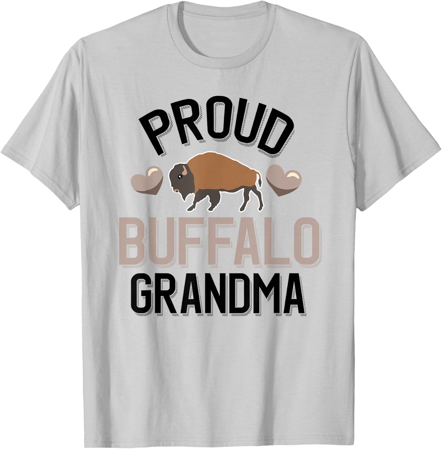 Proud Buffalo Grandma T-Shirt - T-Shirt | Ash